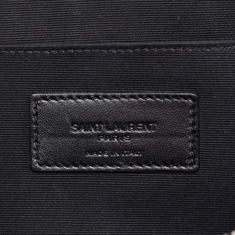 Pre Owned Saint Laurent Black Leather Sweet Dreams Top Zip Pouch
