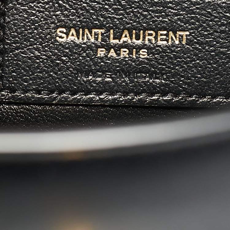 Pre Owned Saint Laurent Black Leather Medium Manhattan Flap Shoulder Bag
