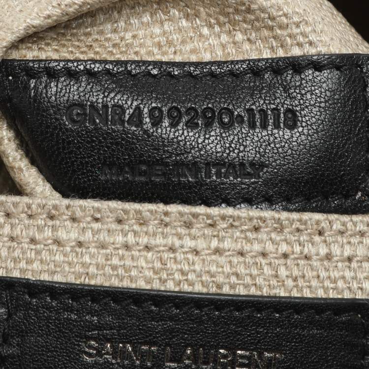 Pre Owned Saint Laurent Two Tone Beige Canvas Large Rive Gauche Tote