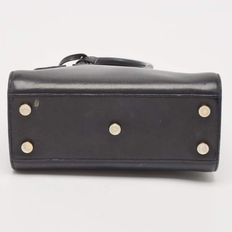 Pre Owned Saint Laurent Black Leather Nano Classic Sac De Jour Tote