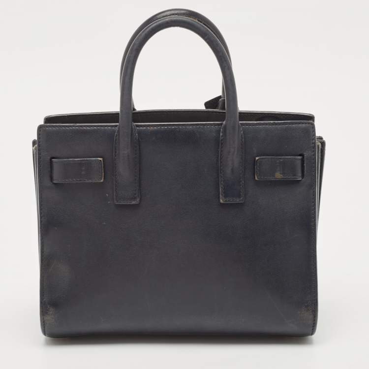 Pre Owned Saint Laurent Black Leather Nano Classic Sac De Jour Tote