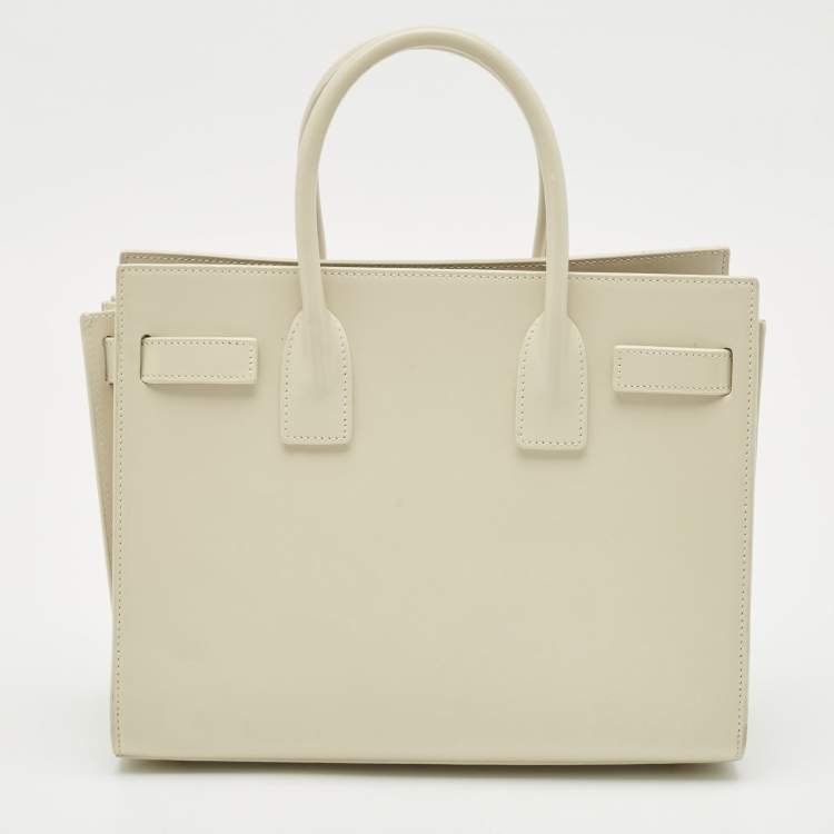 Pre Owned Saint Laurent White Leather Baby Classic Sac De Jour Tote