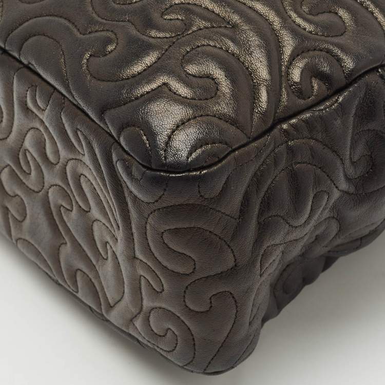 Pre Owned Saint Laurent Black Leather Arabesque Satchel