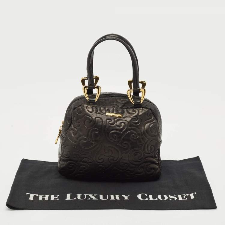 Pre Owned Saint Laurent Black Leather Arabesque Satchel