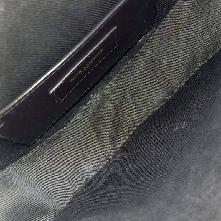 Pre Owned Saint Laurent Paris Brown Canvas and Leather Coeur Bag