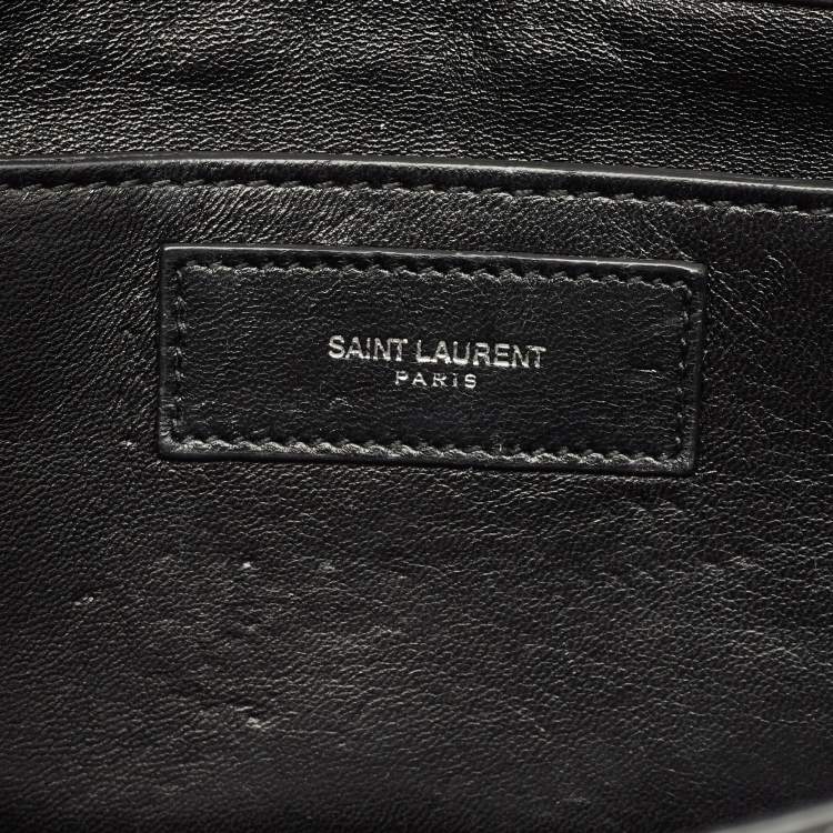 Pre Owned Saint Laurent Black Python and Leather Betty Studded Shoulder Bag