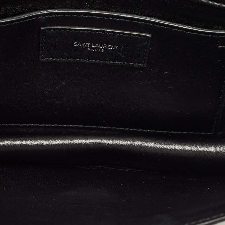Pre Owned Saint Laurent Black Python and Leather Betty Studded Shoulder Bag