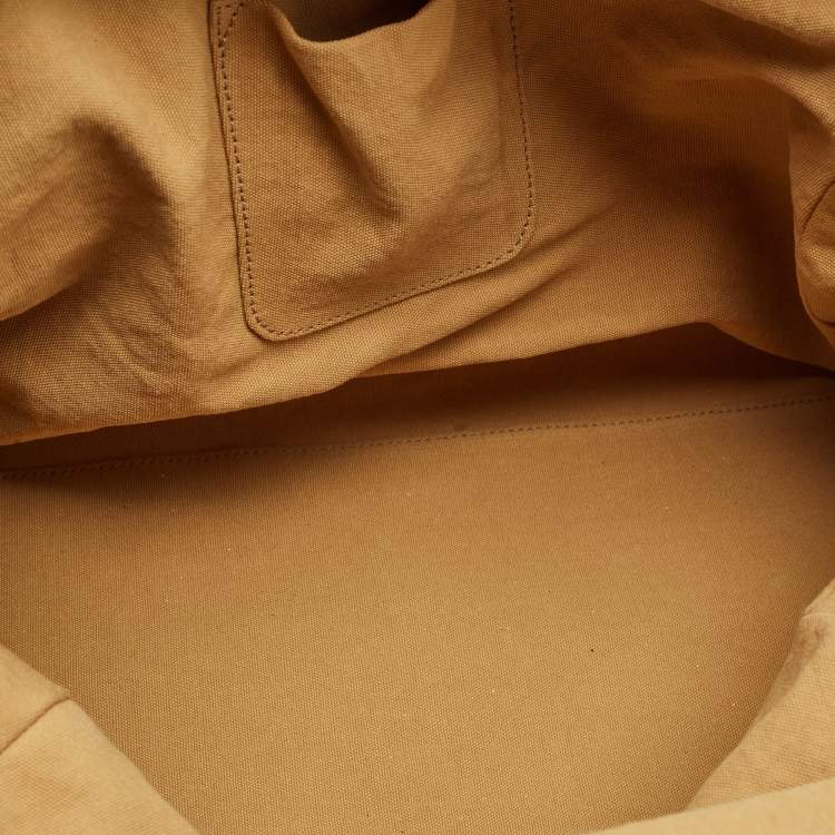 Pre Owned Saint Laurent Gold Textured Leather Medium Majorelle Bag