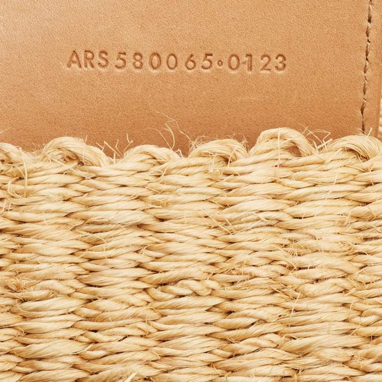 Pre Owned Saint Laurent Beige Raffia Kate Shoulder Bag