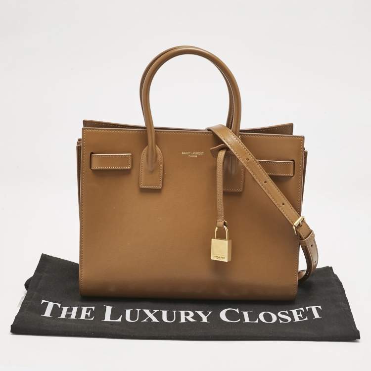 Pre Owned Saint Laurent Brown Leather Baby Classic Sac De Jour Tote