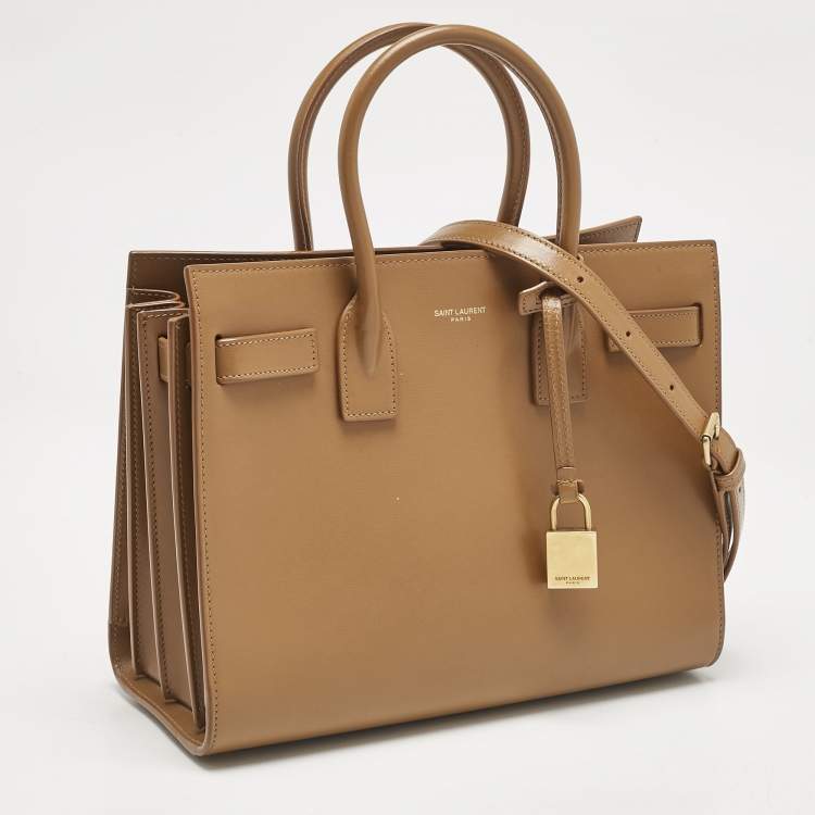 Pre Owned Saint Laurent Brown Leather Baby Classic Sac De Jour Tote
