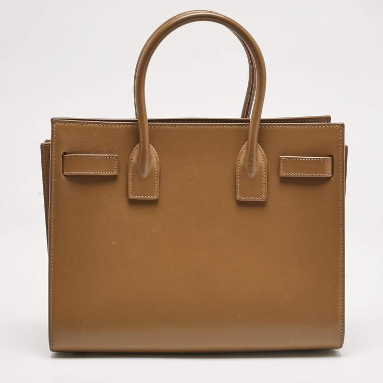 Pre Owned Saint Laurent Brown Leather Baby Classic Sac De Jour Tote