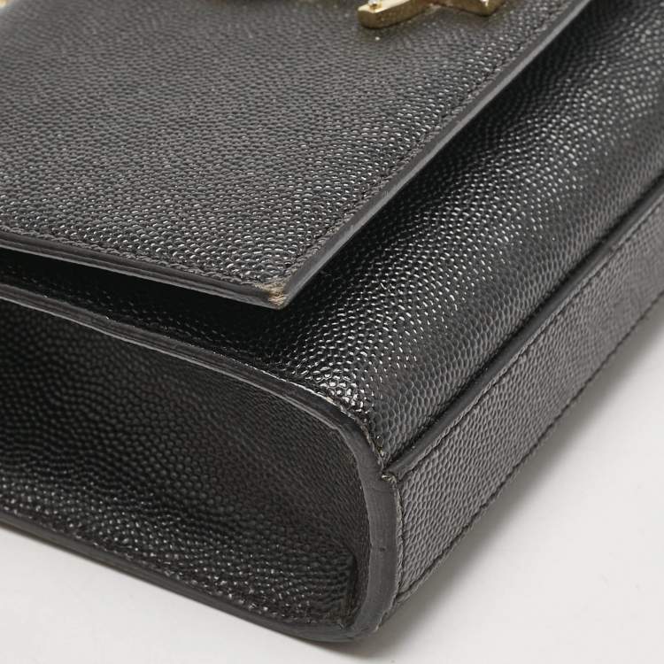 مملوكة مسبقًا Saint Laurent Black Leather Small Monogram Kate Chain Bag
