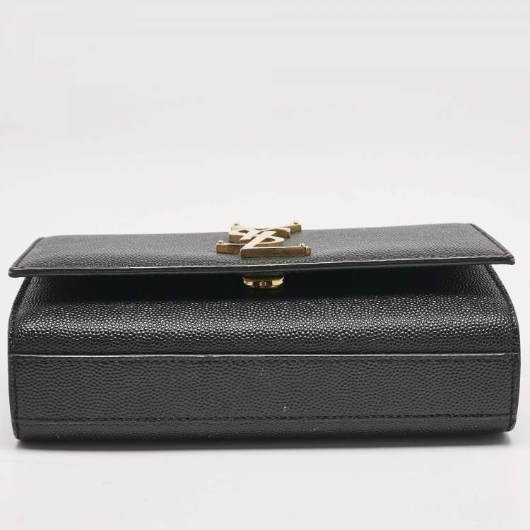 مملوكة مسبقًا Saint Laurent Black Leather Small Monogram Kate Chain Bag