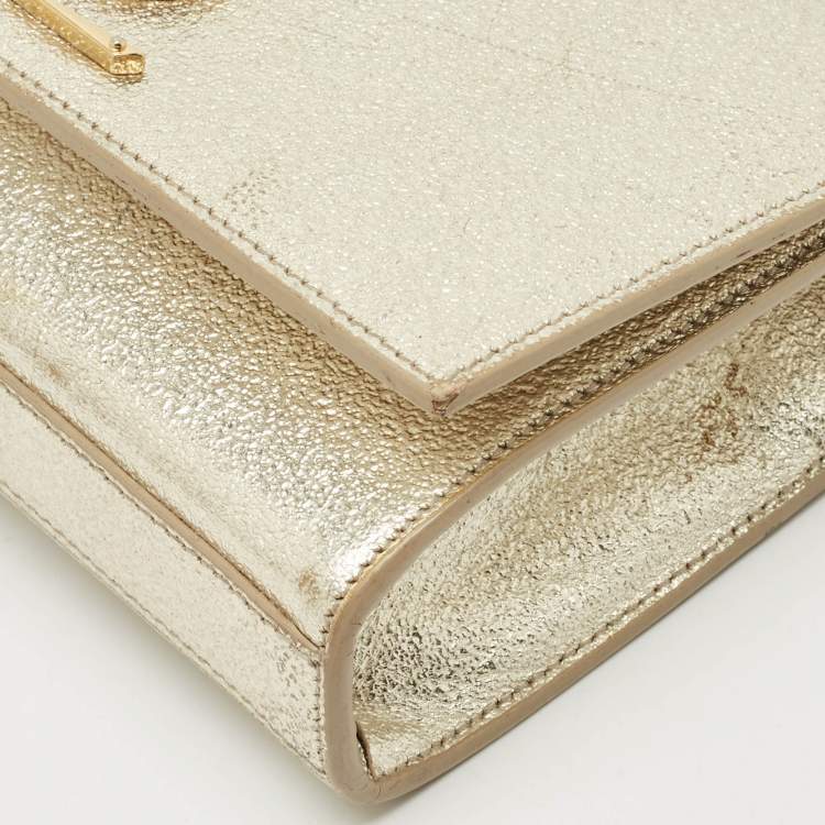 مملوكة مسبقًا Saint Laurent Gold Leather Small Kate Chain Bag
