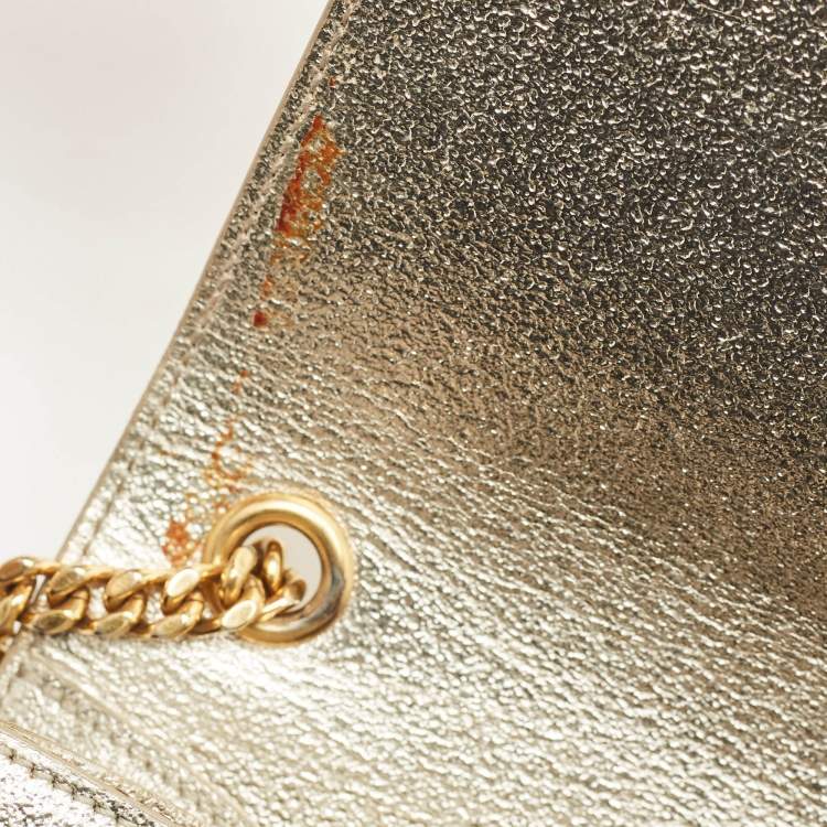 مملوكة مسبقًا Saint Laurent Gold Leather Small Kate Chain Bag