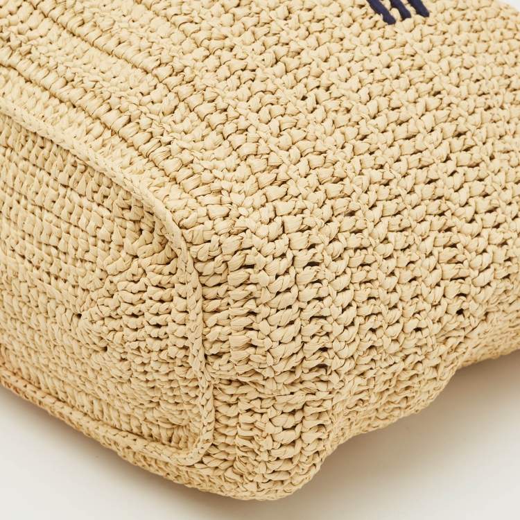 Pre Owned Saint Laurent Natural Raffia Rive Gauche Tote