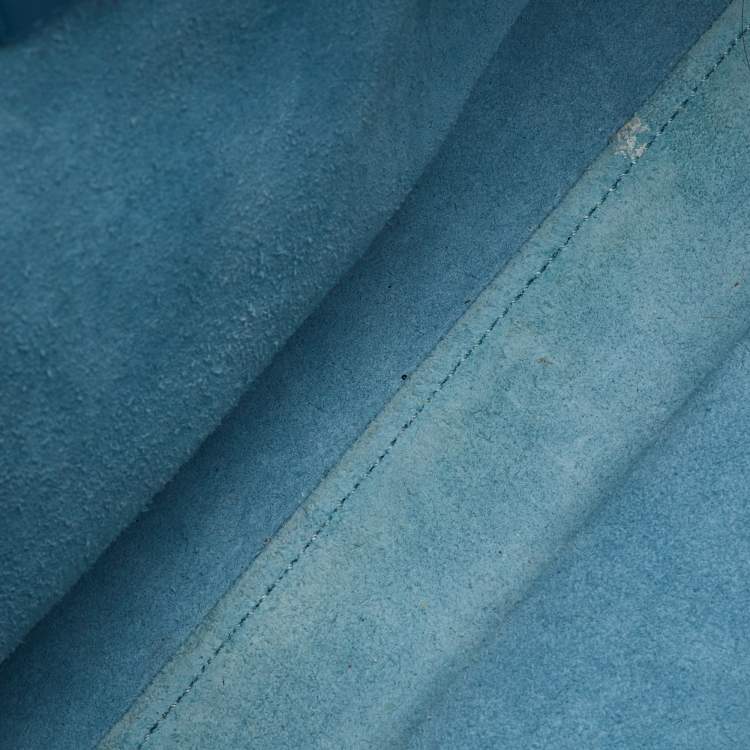 Pre Owned Saint Laurent Light Blue Leather Small Classic Sac De Jour Tote