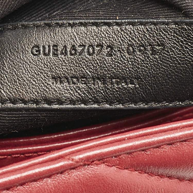 Pre Owned Saint Laurent Red Matelassé Leather Toy Loulou Crossbody Bag