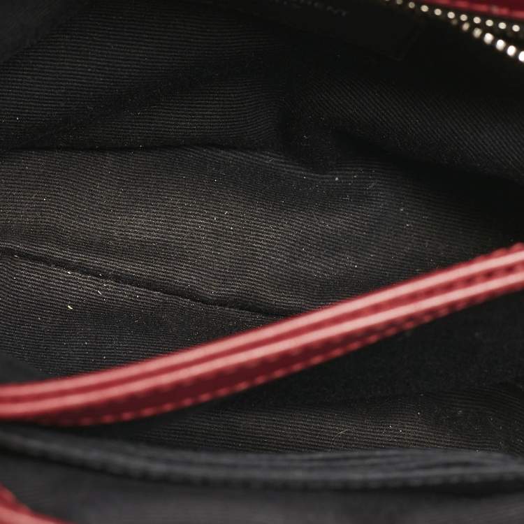 Pre Owned Saint Laurent Red Matelassé Leather Toy Loulou Crossbody Bag