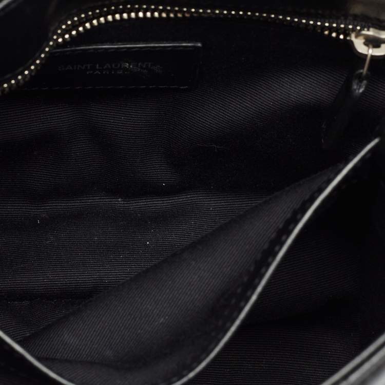 Pre Owned Saint Laurent Black Matelassé Leather Toy Loulou Crossbody Bag