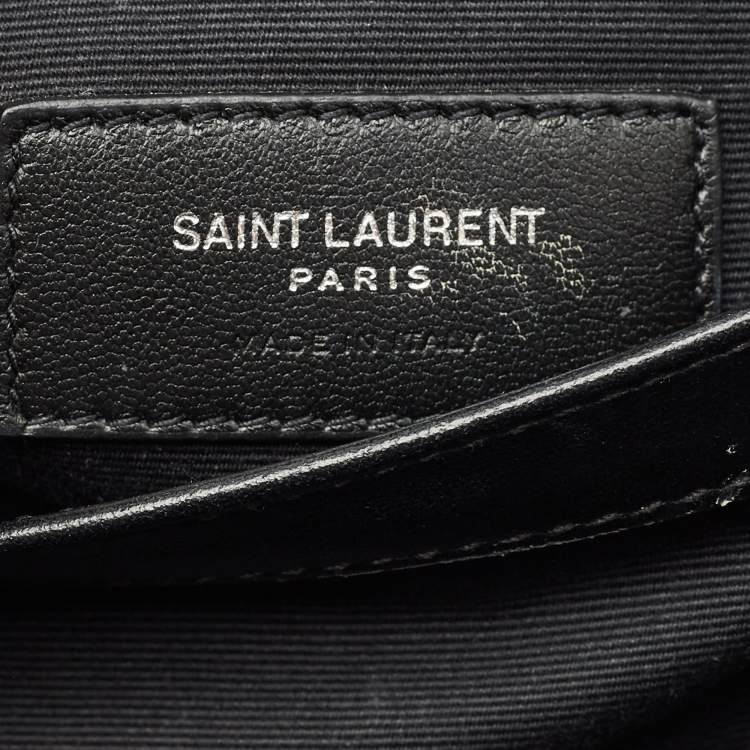 Pre Owned Saint Laurent Black Matelassé Leather Toy Loulou Crossbody Bag