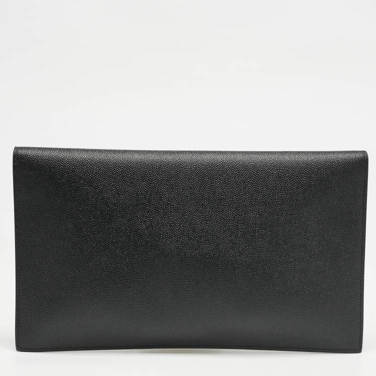 Pre Owned Saint Laurent Black Leather Uptown Pouch