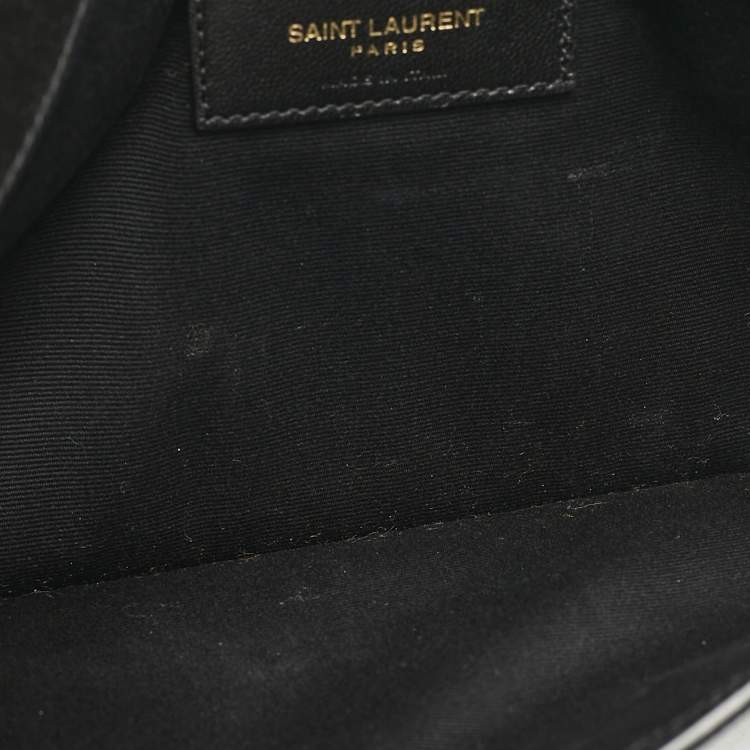 Pre Owned Saint Laurent Black Leather Uptown Pouch