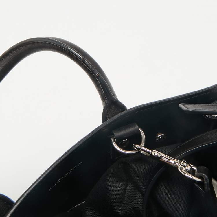 Pre Owned Saint Laurent Black Camo Suede and Leather Nano Classic Sac De Jour Tote