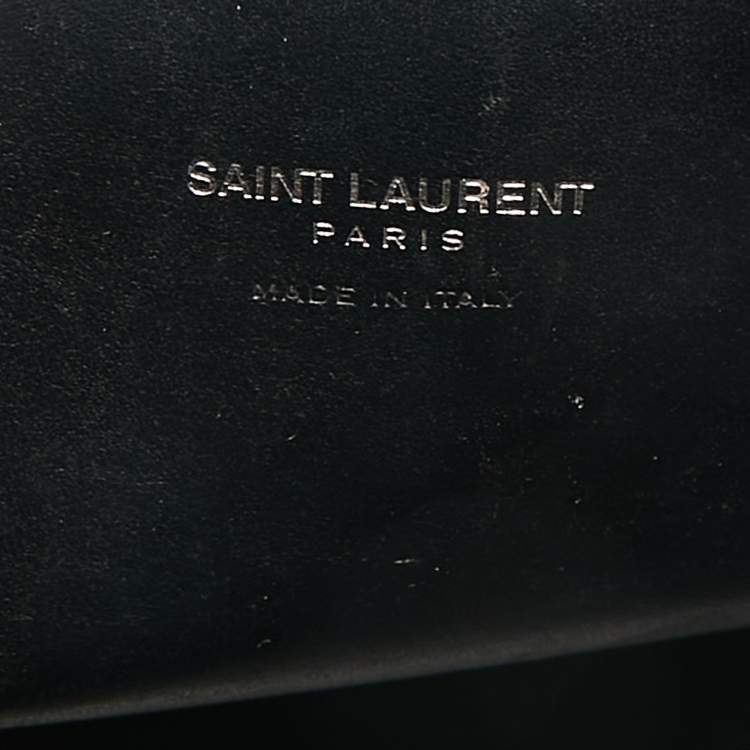 Pre Owned Saint Laurent Black Camo Suede and Leather Nano Classic Sac De Jour Tote