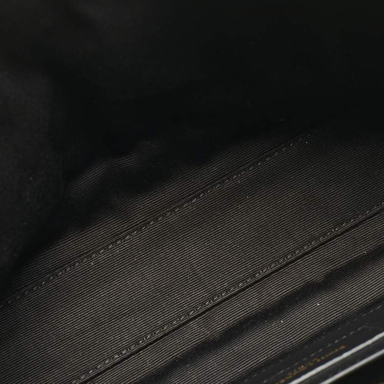 Pre Owned Saint Laurent Black Matelasse Carre Leather Cassandre Camera Bag