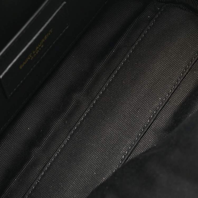 Pre Owned Saint Laurent Black Matelasse Carre Leather Cassandre Camera Bag