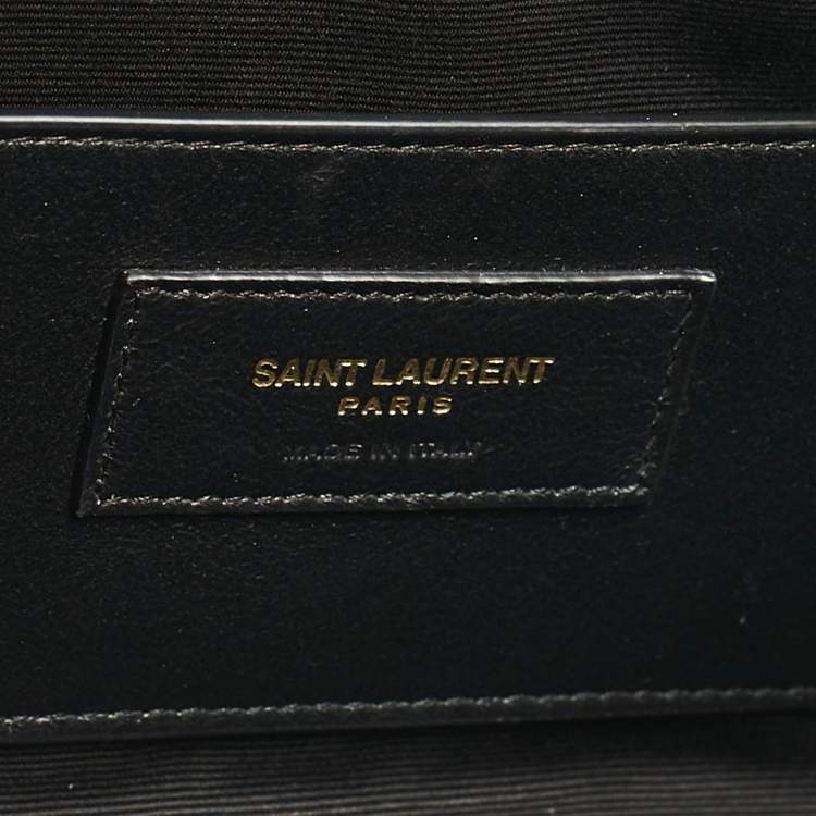Pre Owned Saint Laurent Black Matelasse Carre Leather Cassandre Camera Bag
