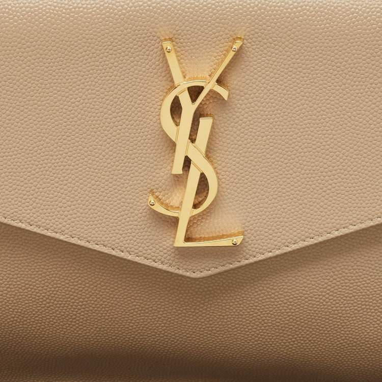 Pre Owned Saint Laurent Beige Leather Uptown Pouch