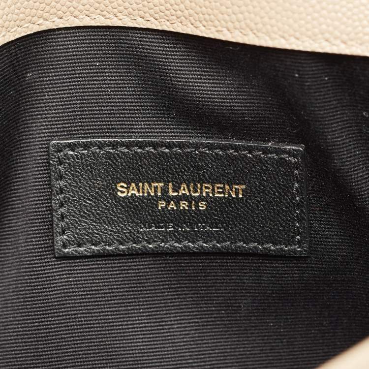 Pre Owned Saint Laurent Beige Leather Uptown Pouch