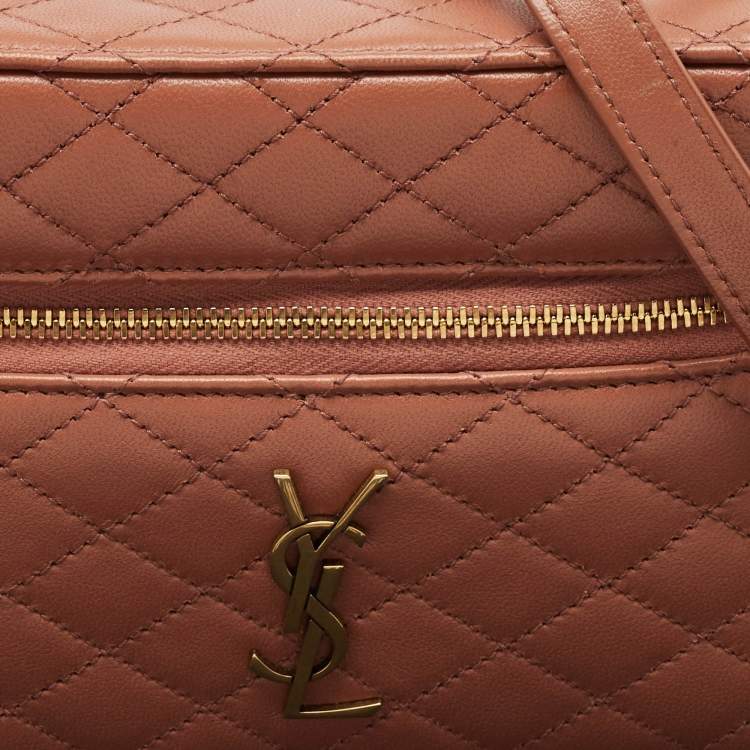 Pre Owned Saint Laurent Barely Pink Quilted Leather Gaby Vanity Bag