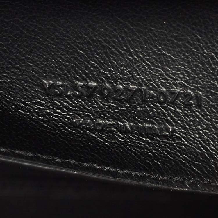 Pre Owned Saint Laurent Black Croc Embossed Leather Manhattan Shoulder Bag