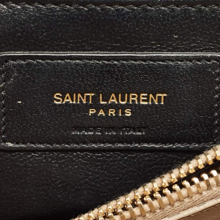 Pre Owned Saint Laurent Beige Matelassé Leather Small Loulou Shoulder Bag
