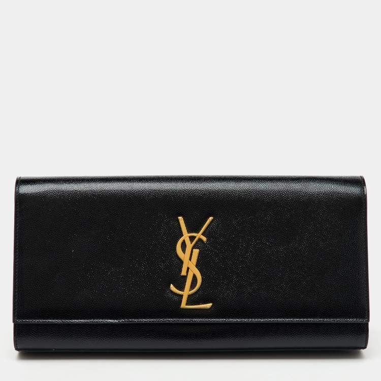 Pre Owned Saint Laurent Black Patent Leather Kate Clutch