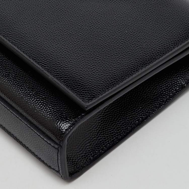 Pre Owned Saint Laurent Black Patent Leather Kate Clutch