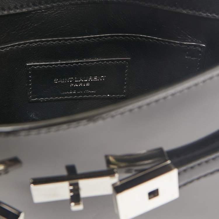 Pre Owned Saint Laurent Black Patent Leather Mini Manhattan Shoulder Bag