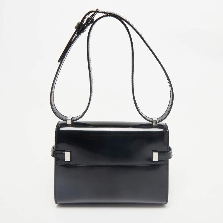 Pre Owned Saint Laurent Black Patent Leather Mini Manhattan Shoulder Bag