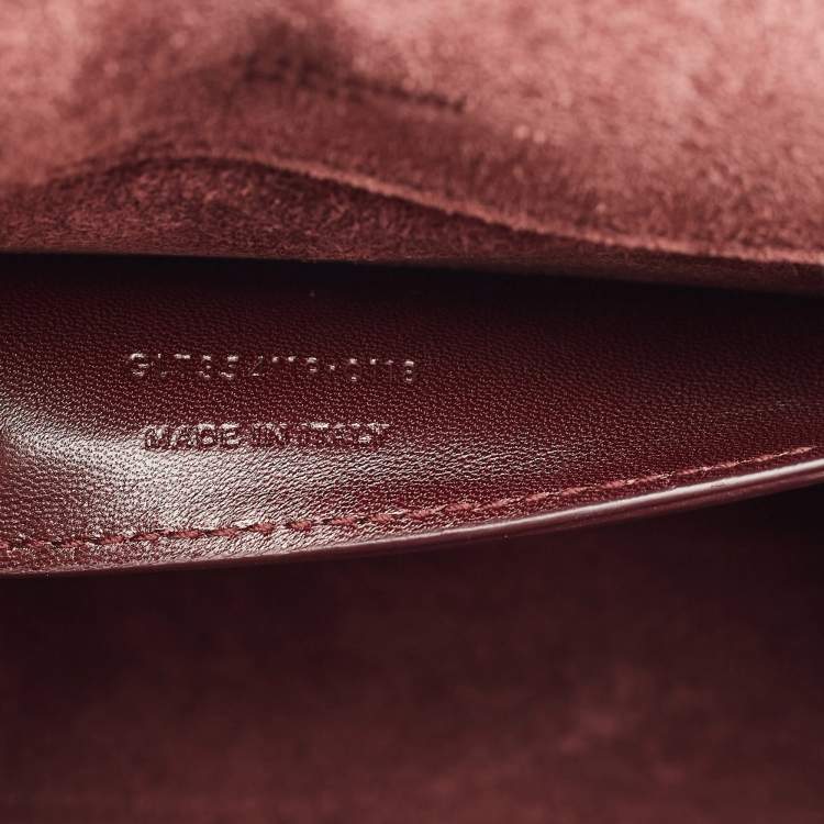 Pre Owned Saint Laurent Burgundy Python Medium Kate Tassel Shoulder Bag