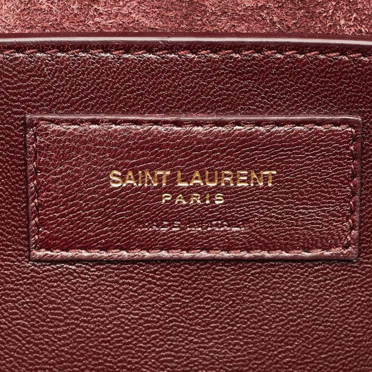 Pre Owned Saint Laurent Burgundy Python Medium Kate Tassel Shoulder Bag