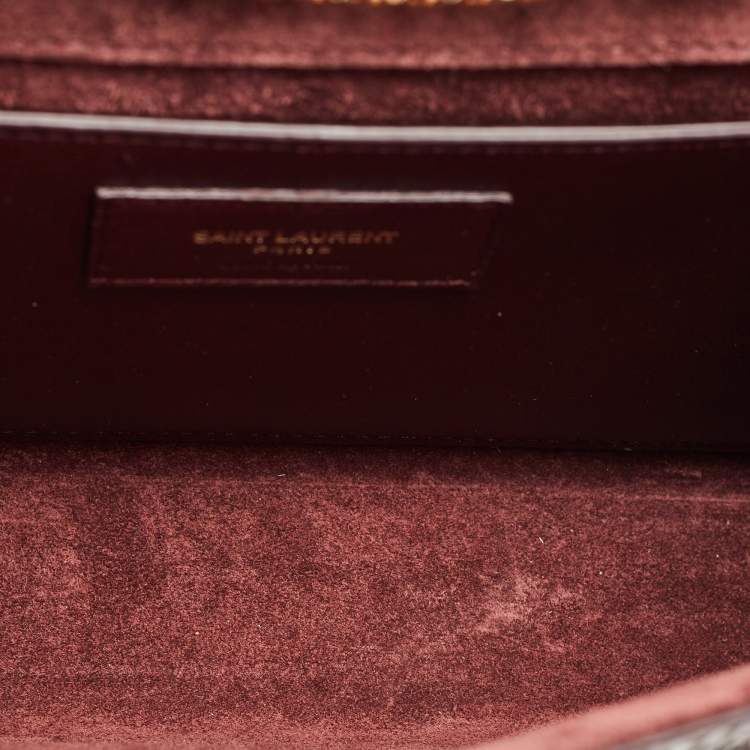 Pre Owned Saint Laurent Burgundy Python Medium Kate Tassel Shoulder Bag