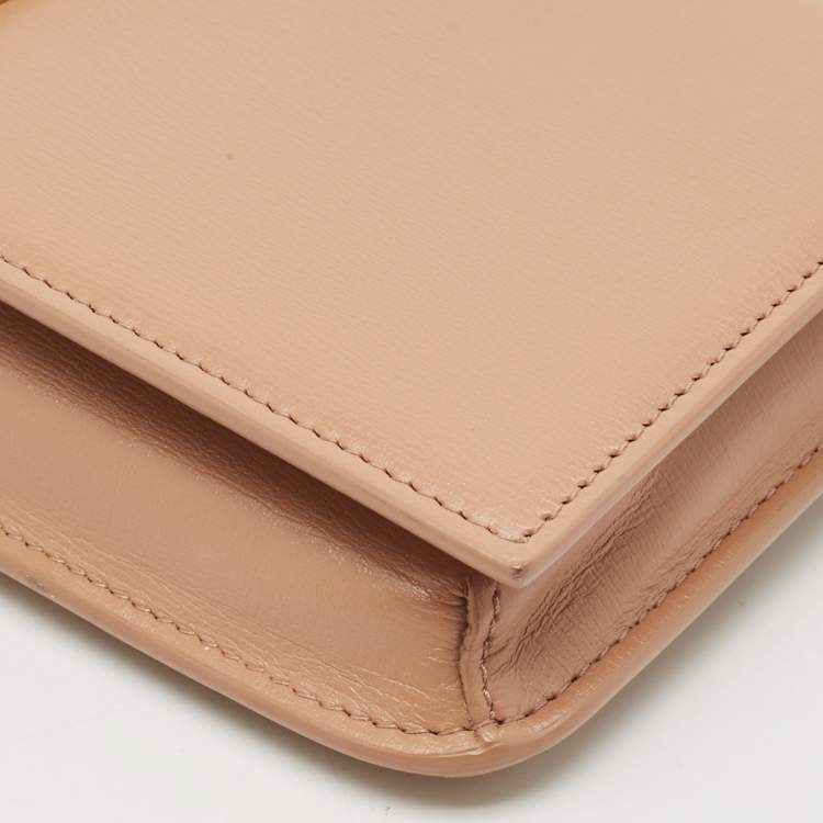 مملوكة مسبقًا Saint Laurent Beige Leather Cassandre Phone Holder w/Strap