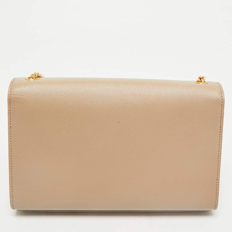 Pre Owned Saint Laurent Beige Leather Medium Kate Shoulder Bag