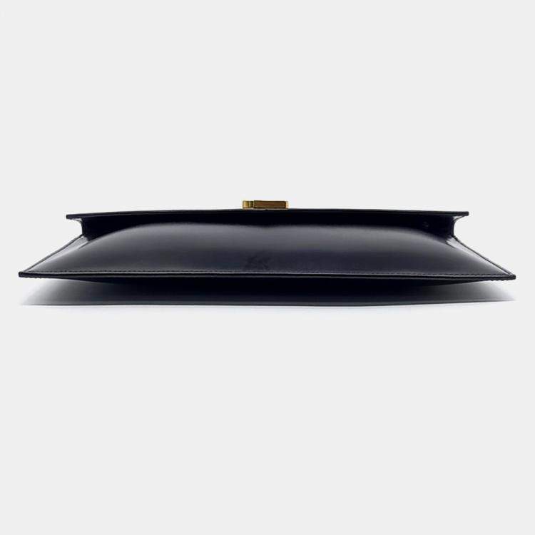 مملوكة مسبقًا Saint Laurent Paris Black Leather Uptown Clutch