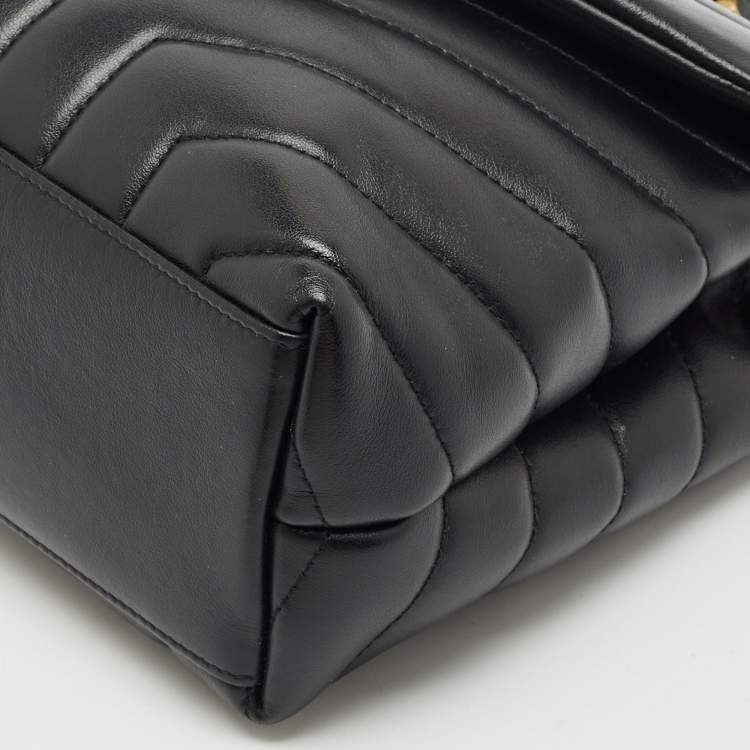 Pre Owned Saint Laurent Black Quilted Leather Small Loulou Shoulder Bag
