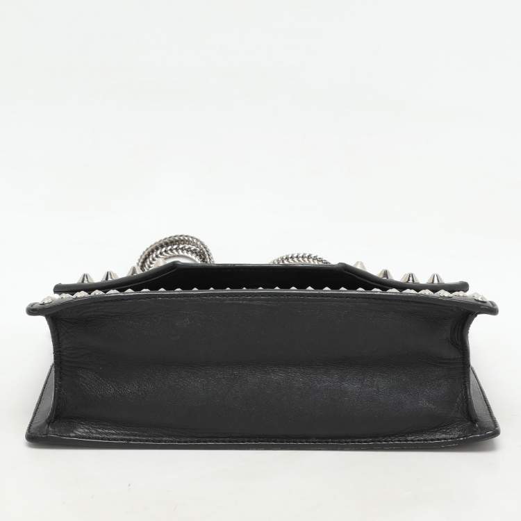 Pre Owned Saint Laurent Black Leather Betty Studded Flap Shoulder Bag